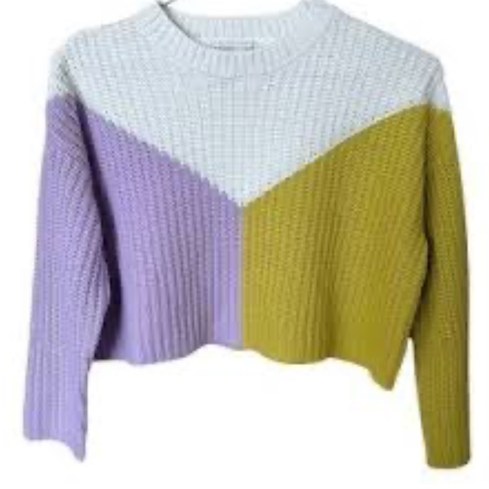 Sincerely Jules Colorful Multicolor Knit Cropped Pullover Sweater Size S